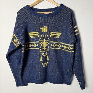Levi’s Thunderbird Totem‎ Two Tone Pullover Sweater Classic Retro Size Medium